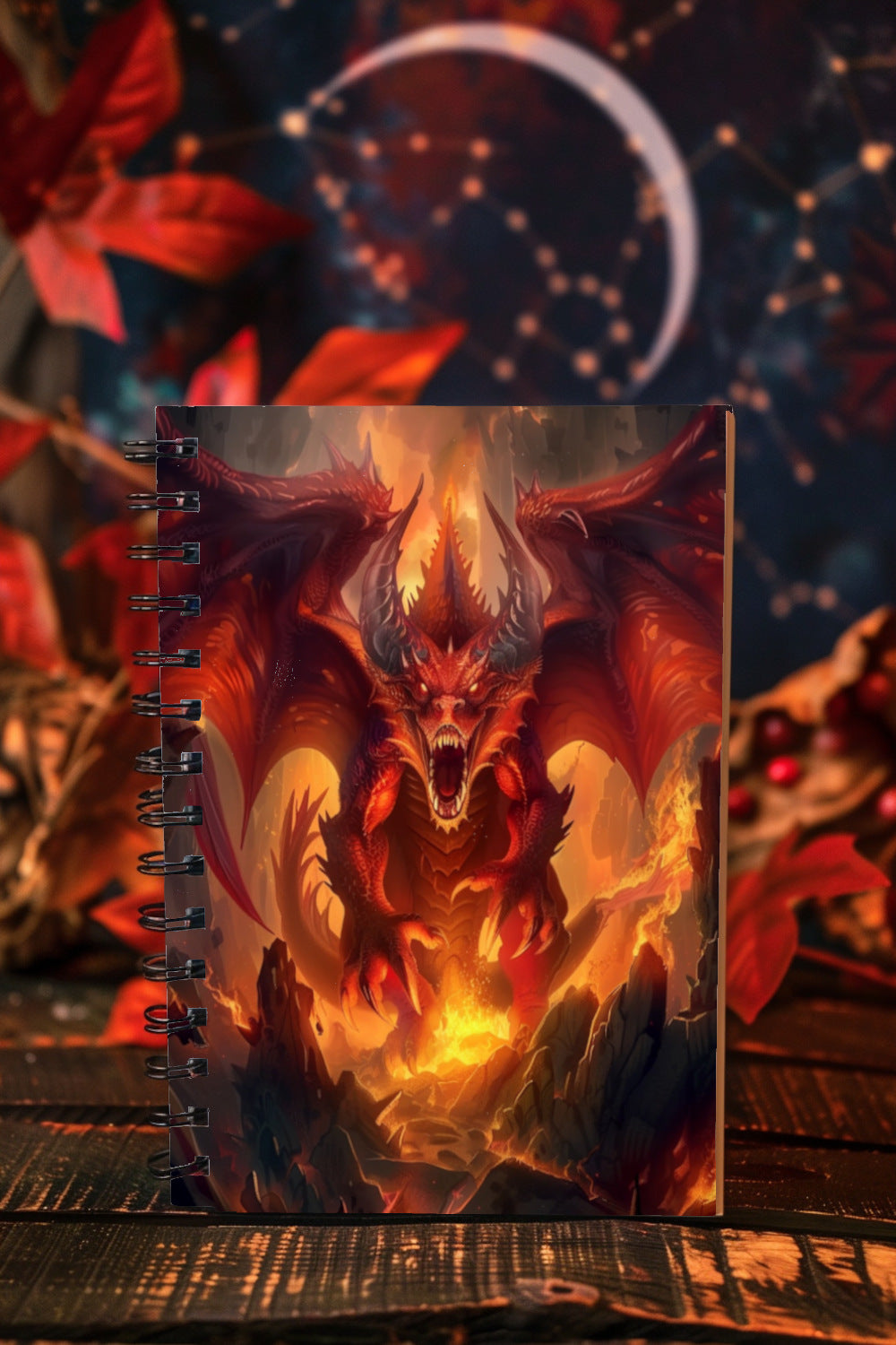 Dragon’s Inferno Spiral Notebook MysMuse - Premium Spiral Notebook from MysMuse - Just $14.99! Shop now at Mysterious Muse