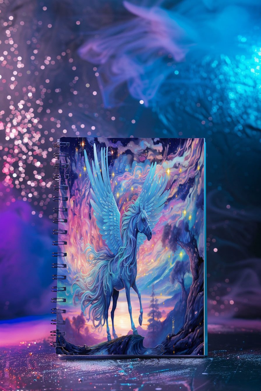 Celestial Pegasus Spiral Notebook MysMuse - Premium Spiral Notebook from MysMuse - Just $14.99! Shop now at Mysterious Muse