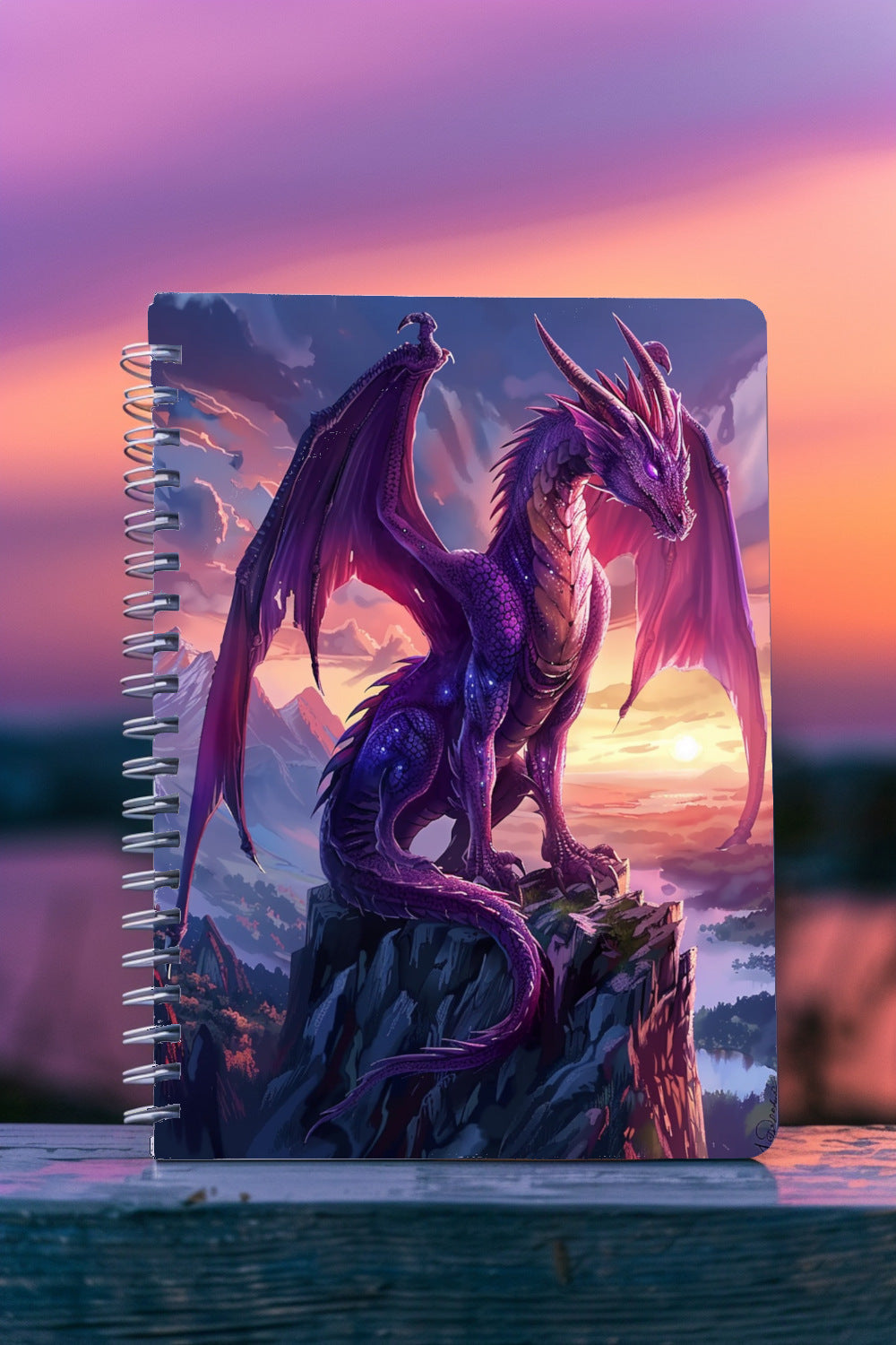 Dusk Dragon Spiral Notebook MysMuse - Premium Spiral Notebook from MysMuse - Just $14.99! Shop now at Mysterious Muse