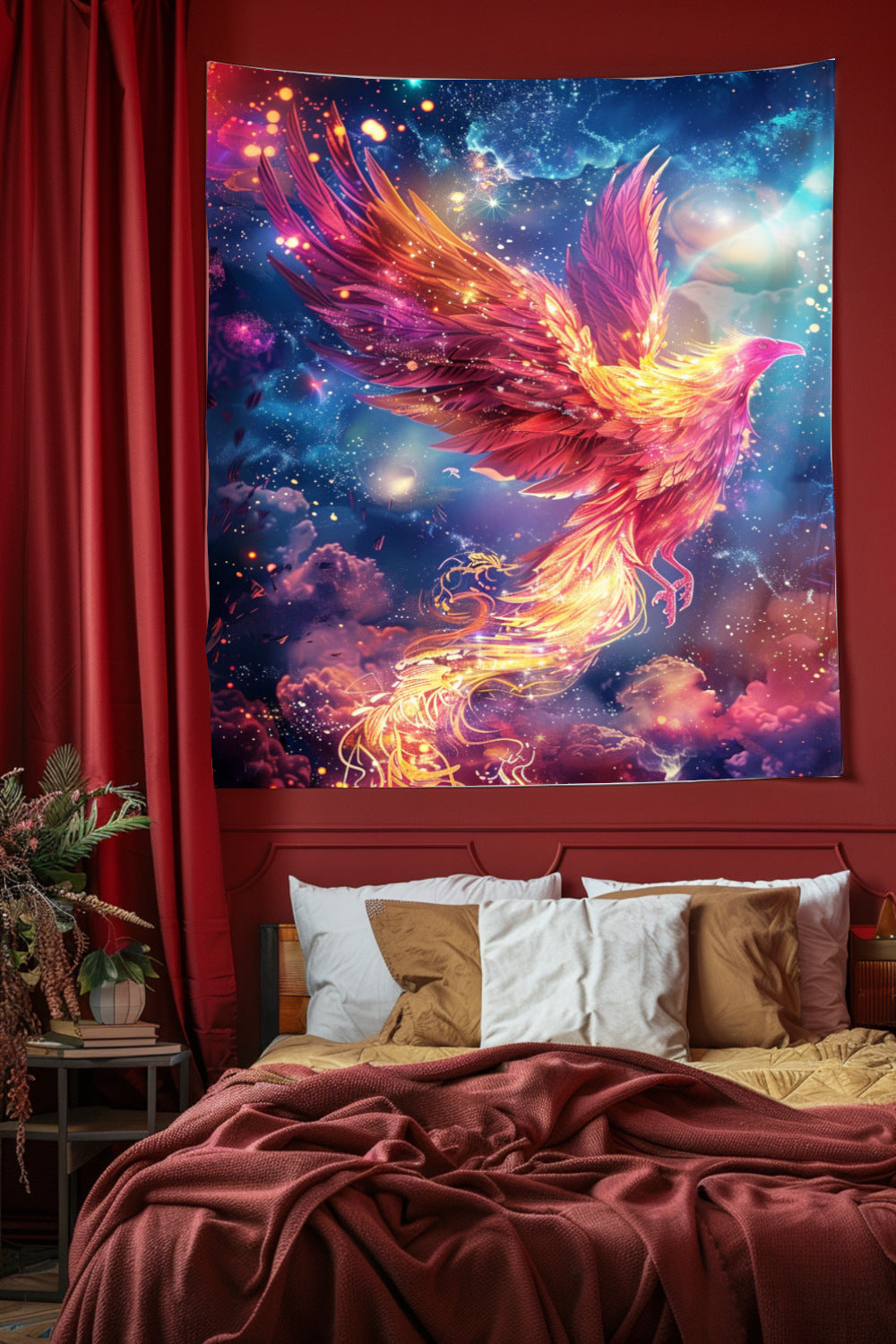 Astral Phoenix Decorative Wall Tapestry MysMuse - Premium Decorative Wall Tapestry from MysMuse - Just $26.99! Shop now at Mysterious Muse