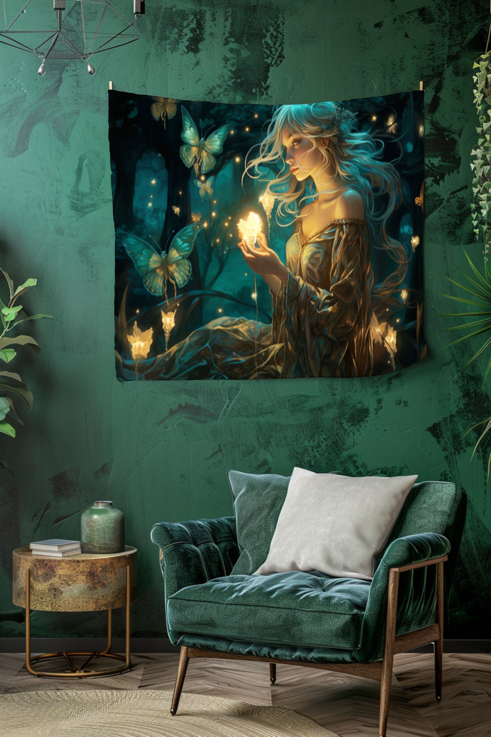 Emerald Glade Enchantress Decorative Wall Tapestry MysMuse