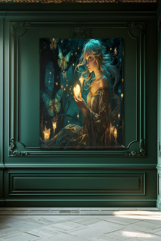 Emerald Glade Enchantress Decorative Wall Tapestry MysMuse