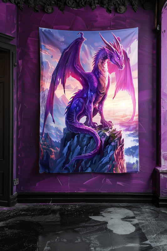 Dusk Dragon Decorative Wall Tapestry MysMuse - Premium Decorative Wall Tapestry from MysMuse - Just $26.99! Shop now at Mysterious Muse