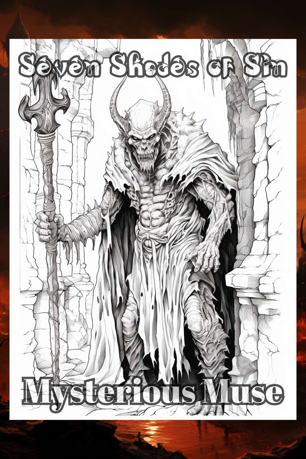 Seven Shades of Sin: Scary Demonic Creatures and Angels Coloring Book - Premium Coloring Book from Mysterious Muse - Just $3! Shop now at Mysterious Muse