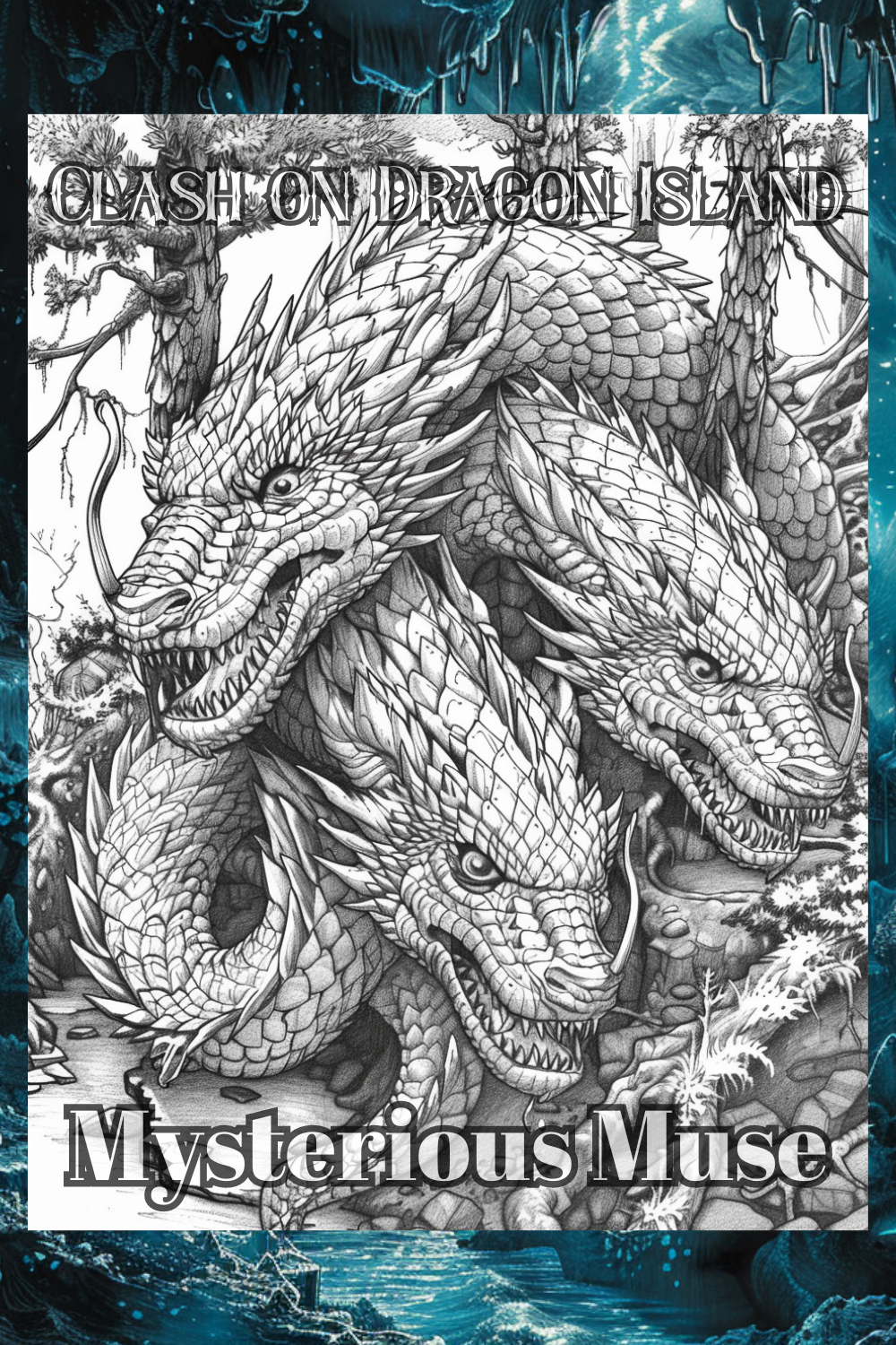 Clash on Dragon Island: 50 Dragons, and Mythical Creatures - Premium Coloring Book from Mysterious Muse - Just $8.95! Shop now at Mysterious Muse