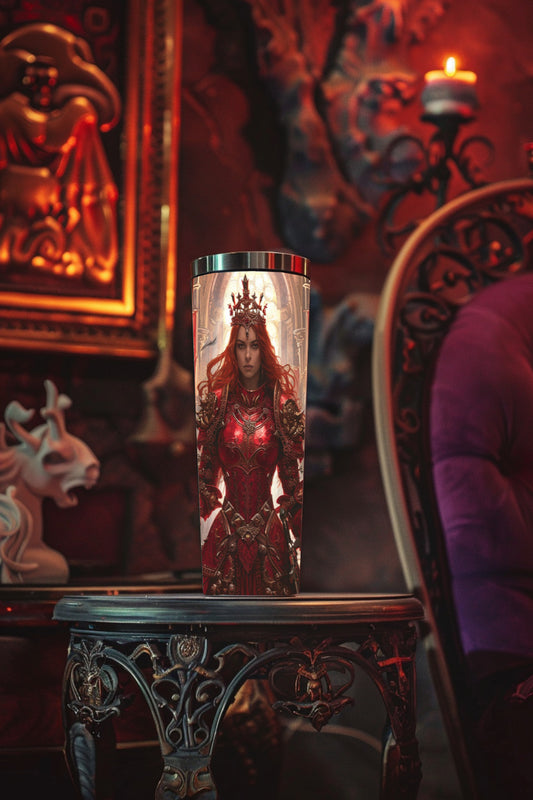 Crimson Valkyrie Queen Steel Tumbler Drinkware MysMuse - Premium Tumbler from MysMuse - Just $37.95! Shop now at Mysterious Muse