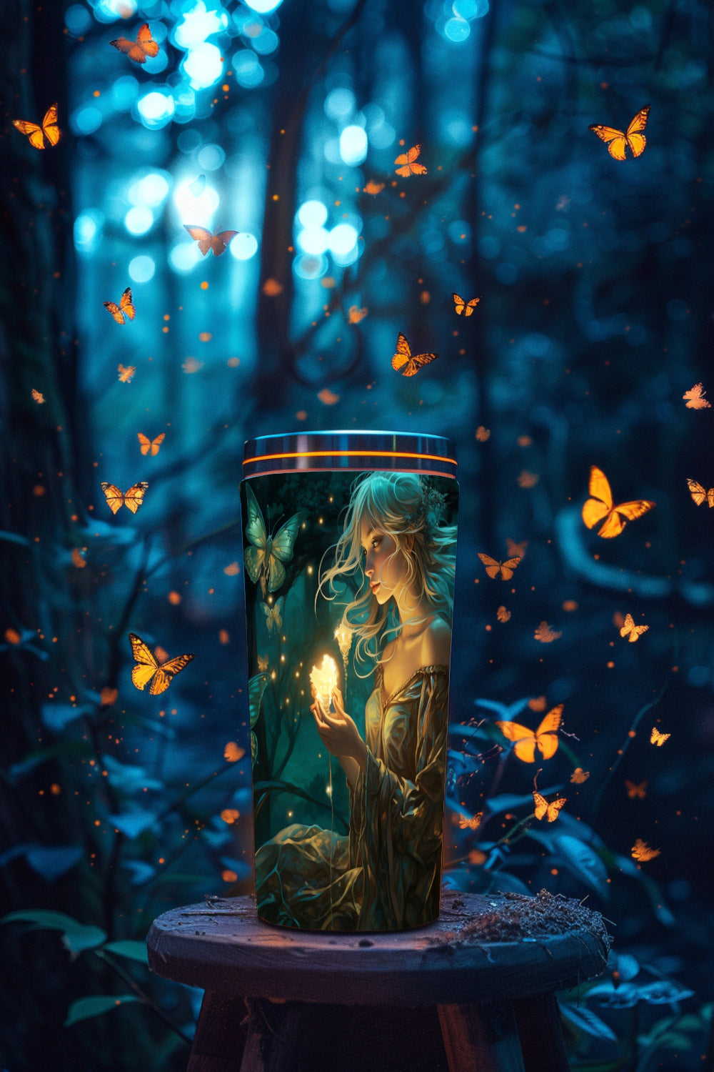 Emerald Glade Enchantress Steel Tumbler Drinkware MysMuse - Premium Tumbler from MysMuse - Just $37.95! Shop now at Mysterious Muse