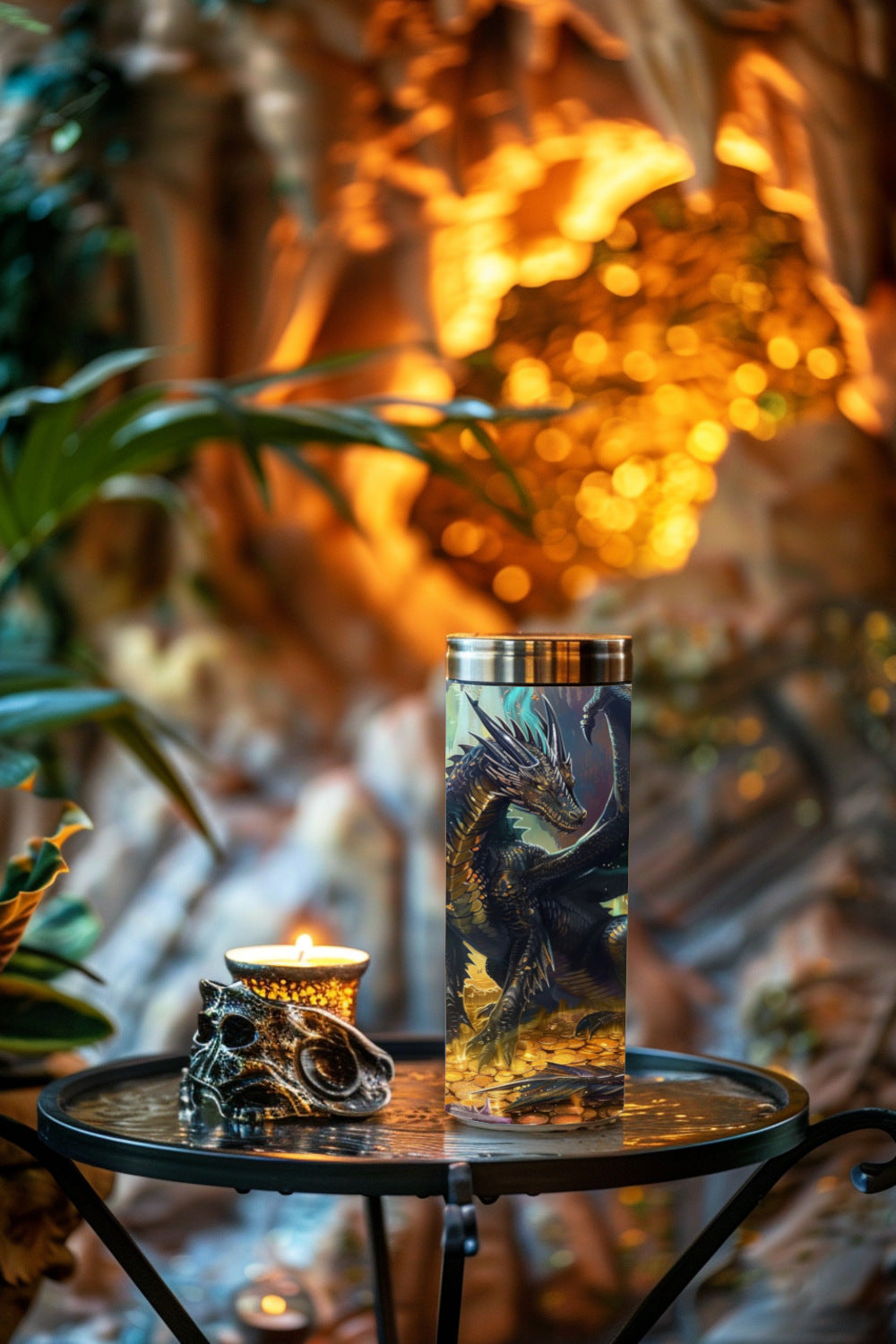 Black Dragon’s Treasure Steel Tumbler Drinkware MysMuse - Premium Tumbler from MysMuse - Just $37.95! Shop now at Mysterious Muse