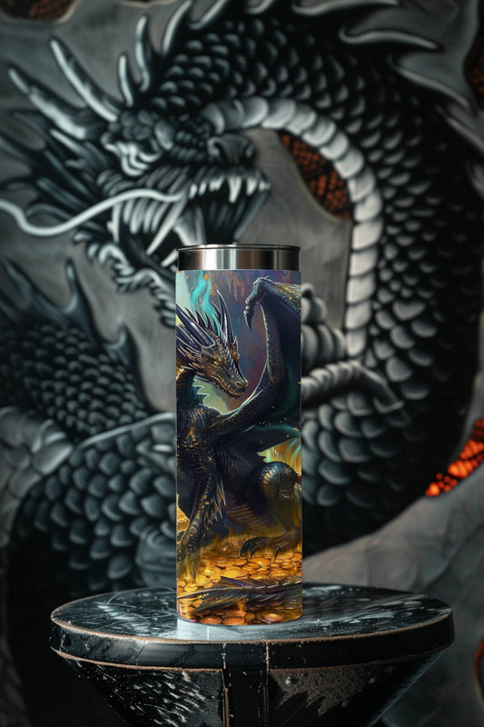 Black Dragon’s Treasure Steel Tumbler Drinkware MysMuse - Premium Tumbler from MysMuse - Just $37.95! Shop now at Mysterious Muse