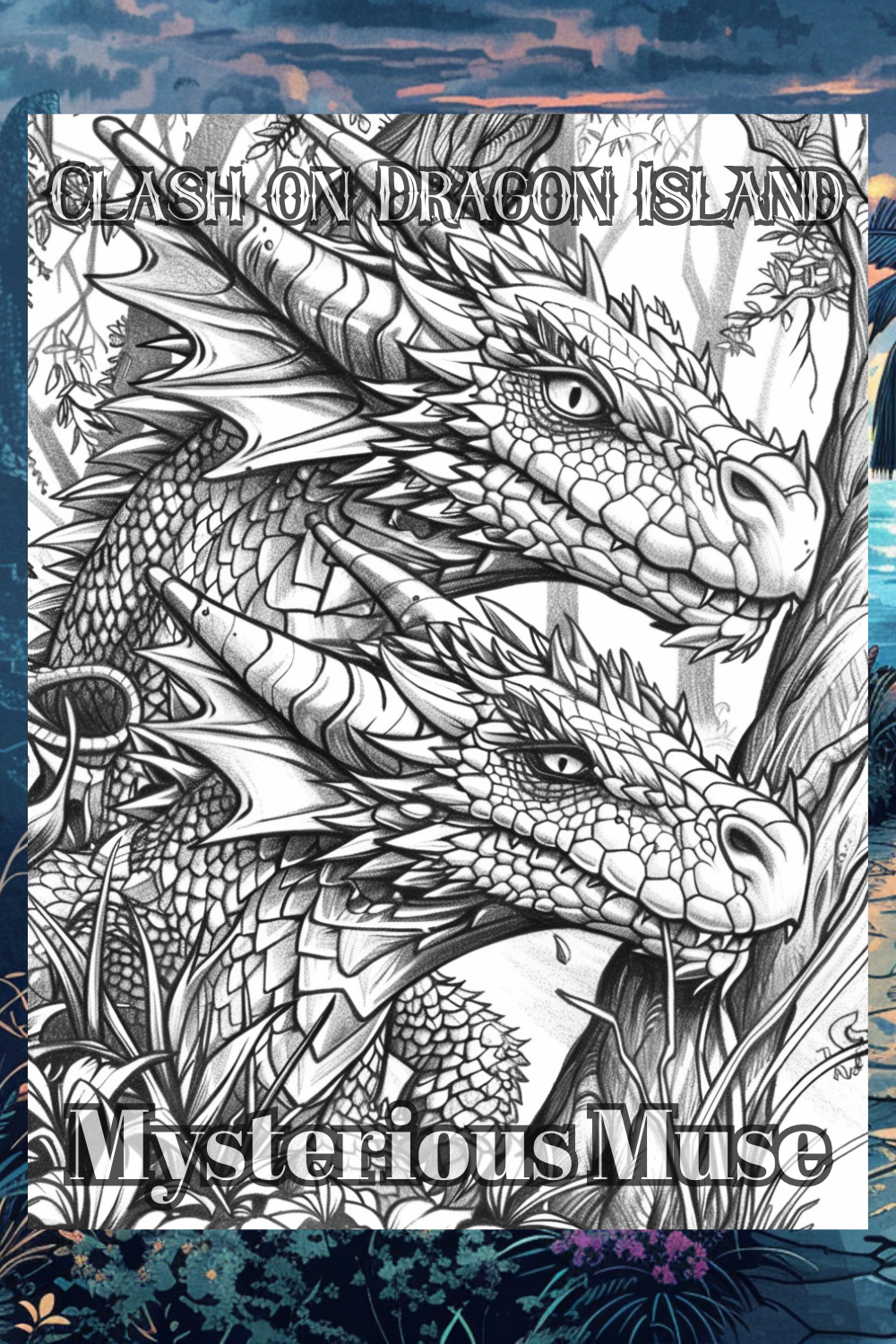 Clash on Dragon Island: 50 Dragons, and Mythical Creatures - Premium Coloring Book from Mysterious Muse - Just $8.95! Shop now at Mysterious Muse