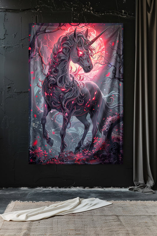 Nightmare Unicorn Decorative Wall Tapestry MysMuse - Premium Decorative Wall Tapestry from MysMuse - Just $26.99! Shop now at Mysterious Muse