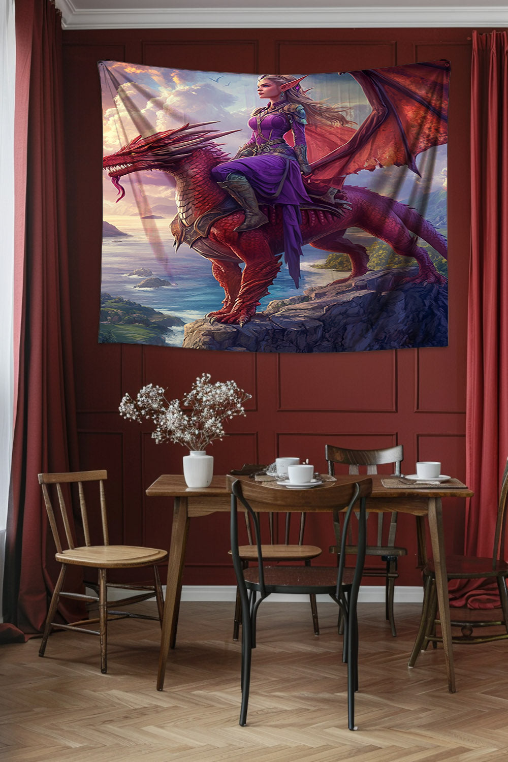 Dragonheart's Oath Decorative Wall Tapestry MysMuse - Premium Decorative Wall Tapestry from MysMuse - Just $26.99! Shop now at Mysterious Muse