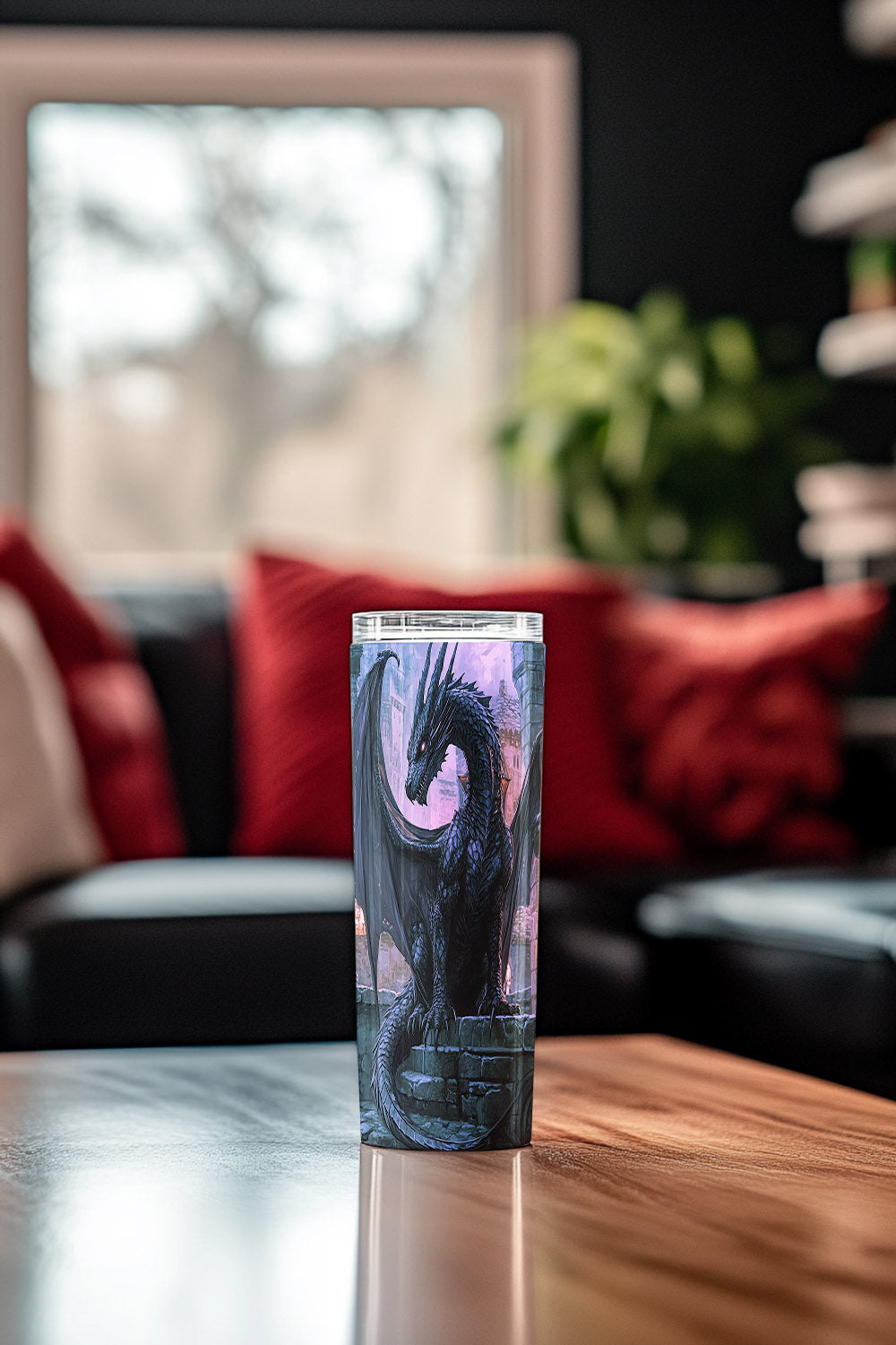 Ebonfire Guardian Steel Tumbler Drinkware MysMuse - Premium Tumbler from MysMuse - Just $37.95! Shop now at Mysterious Muse