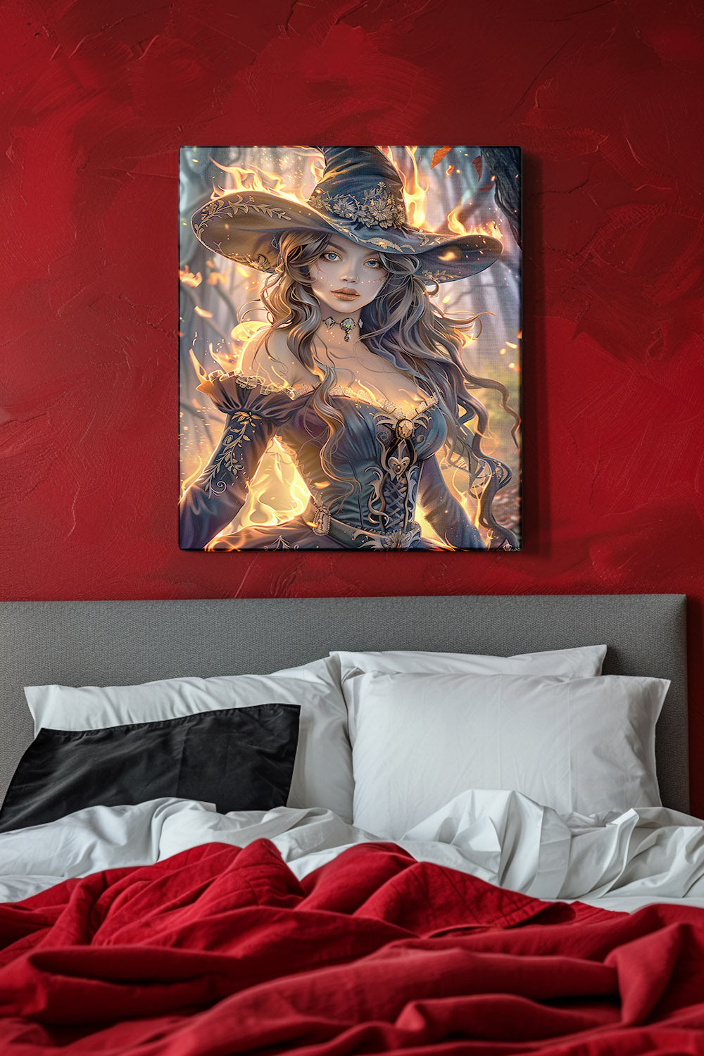 Flameborn Sorceress Matte Canvas Prints MysMuse - Premium Matte Canvas Prints from MysMuse - Just $41.99! Shop now at Mysterious Muse