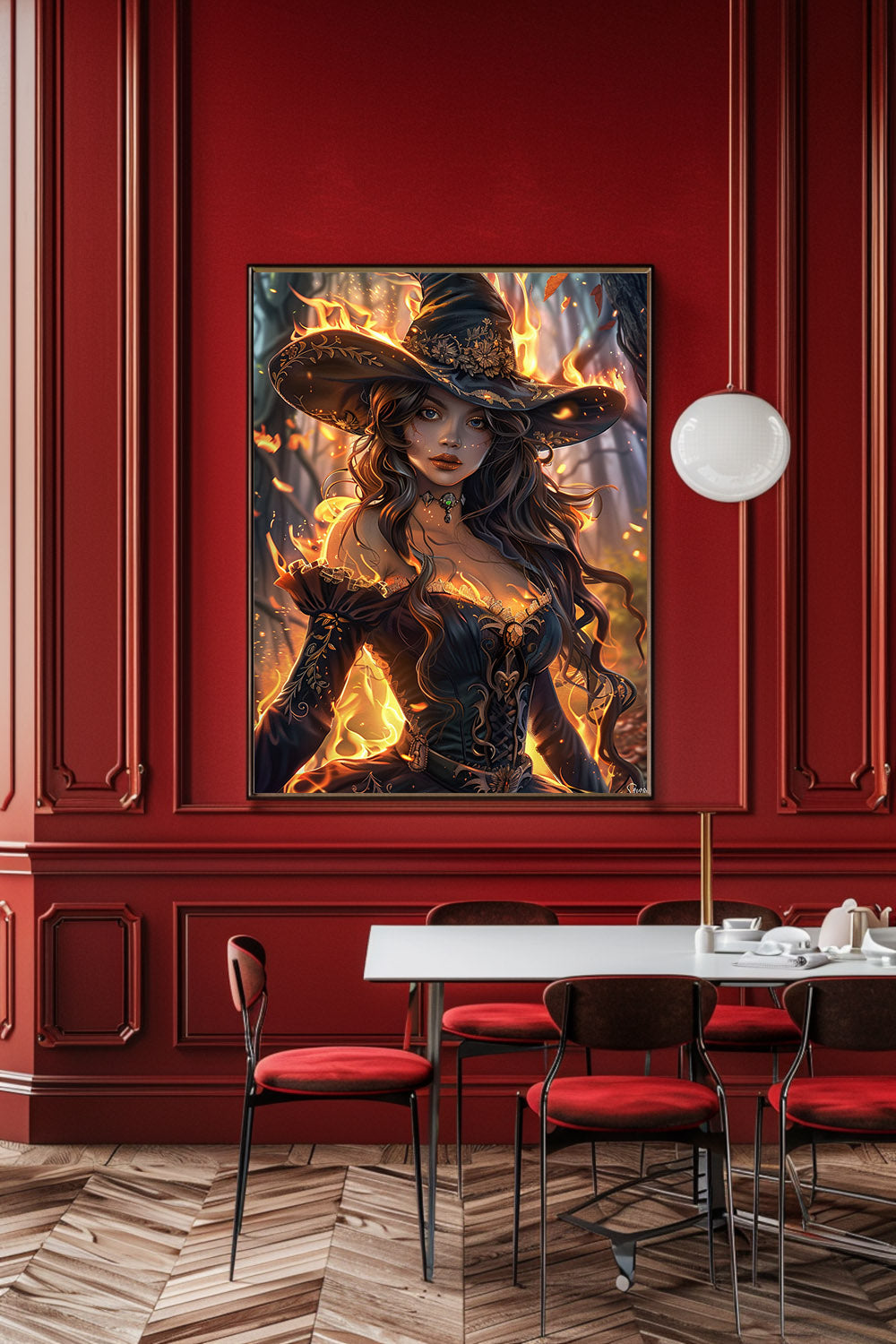 Flameborn Sorceress Matte Vertical Posters MysMuse. - Premium Matte Vertical Posters from MysMuse - Just $16.95! Shop now at Mysterious Muse