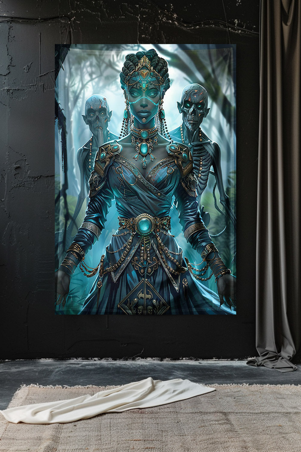 Sorceress of Eternal Night Decorative Wall Tapestry MysMuse - Premium Decorative Wall Tapestry from MysMuse - Just $26.99! Shop now at Mysterious Muse